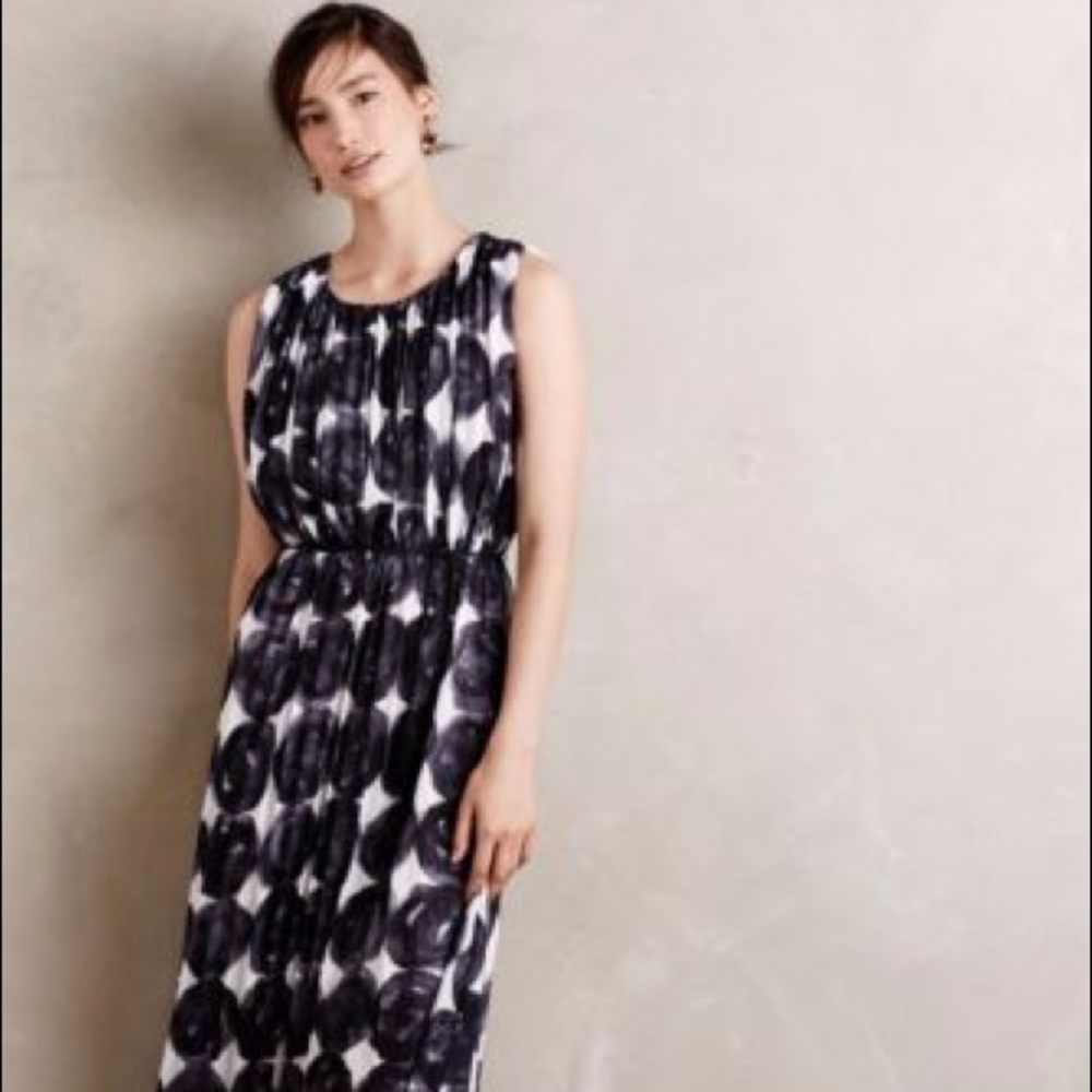 Inkwash Maxi Dress blue motif xxs p